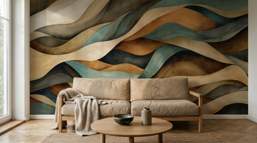 Design A0584 — Papier peint Art Abstrait Vagues et Lignes — Novomur