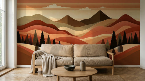 Design A0631 — Papier peint Paysage Montagne Minimaliste - Collection 1 — Novomur