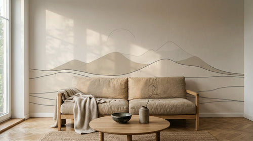 Design A0667 — Papier peint Paysage Montagne Minimaliste - Collection 1 — Novomur