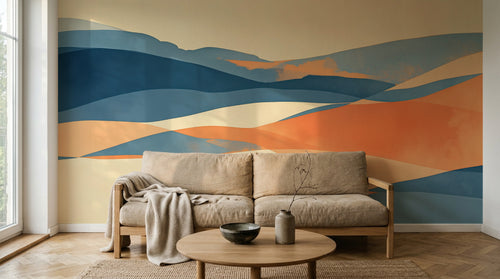 Design A0727 — Papier peint Paysage Montagne Minimaliste - Collection 1 — Novomur