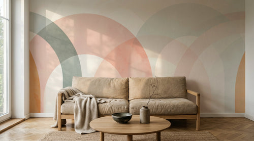 Design A0777 — Papier peint Art Abstrait Bauhaus Beige - Collection 2 — Novomur