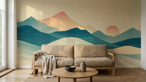 Design A0813 — Papier peint Paysage Montagne Minimaliste - Collection 1 — Novomur