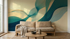 Design A0847 — Papier peint Art Abstrait Vagues et Lignes — Novomur