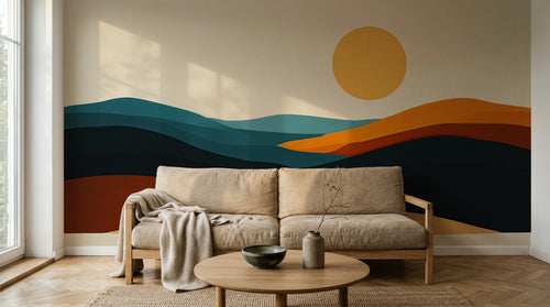 Design A0901 — Papier peint Paysage Montagne Minimaliste - Collection 1 — Novomur