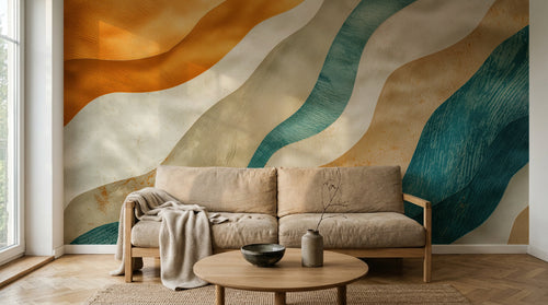 Design A0955 — Papier peint Art Abstrait Vagues et Lignes — Novomur