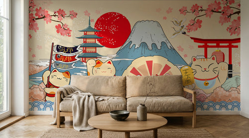 Design AS0707 — Papier peint Mont Fuji et Hokusai — Novomur