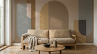 Design C0339 — Papier peint Art Abstrait Bauhaus Beige - Collection 1 — Novomur