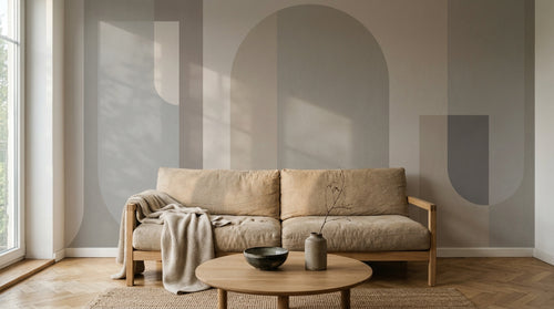 Design C0553 — Papier peint Art Abstrait Bauhaus Beige - Collection 1 — Novomur
