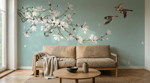 Design C0654 — Papier peint Cerisier Blanc et Prunier — Novomur