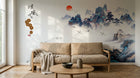 Design C0870 — Papier peint Asie Encre Bleue — Novomur