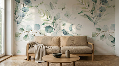 Design D0128 — Papier peint Eucalyptus Botanique Sauge — motif grand — Novomur