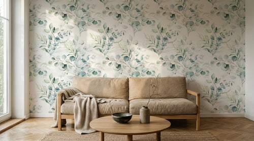 Design D0128 — Papier peint Eucalyptus Botanique Sauge — motif petit — Novomur