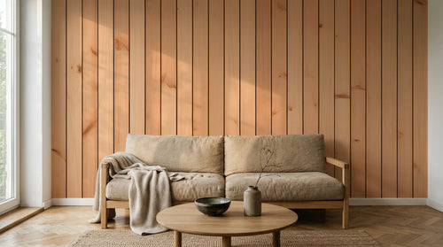 Design D0791 — Papier peint Bois Rustique Blanchi — Novomur
