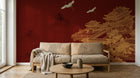 Design D0822 — Papier peint Asie Encre Noire Pagode — Novomur