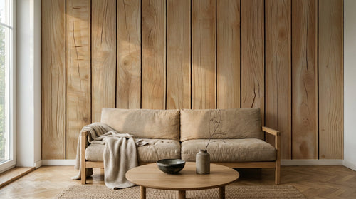 Design D0889 — Papier peint Bois Rustique Blanchi — Novomur