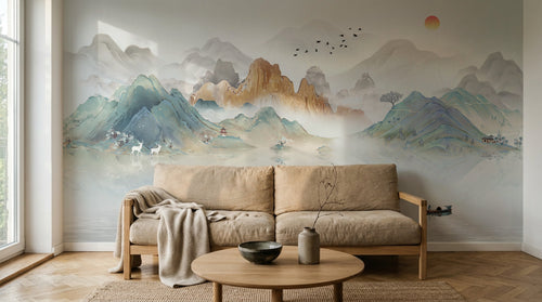 Design D0945 — Papier peint Paysage Montagne Réaliste — Novomur