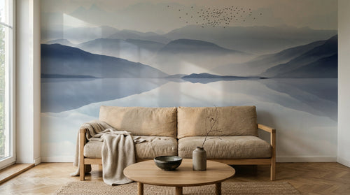 Design E0284 — Papier peint Paysage Montagne Réaliste — Novomur