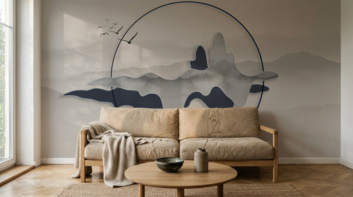 Design E0988 — Papier peint Paysage Montagne Réaliste — Novomur
