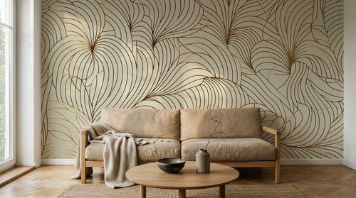 Design F0496 — Papier peint Art Abstrait Vagues et Lignes — Novomur