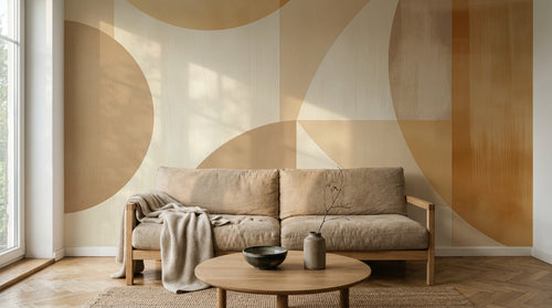 Design F0675 — Papier peint Art Abstrait Bauhaus Beige - Collection 2 — Novomur