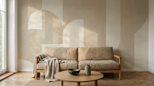 Design F0680 — Papier peint Art Abstrait Bauhaus Beige - Collection 2 — Novomur