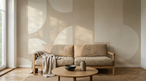 Design F0682 — Papier peint Art Abstrait Bauhaus Beige - Collection 2 — Novomur