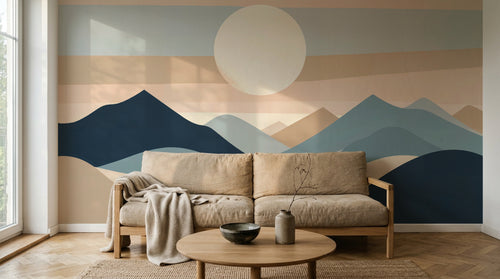 Design F0787 — Papier peint Paysage Montagne Minimaliste - Collection 1 — Novomur