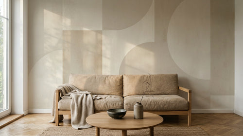 Design F0869 — Papier peint Art Abstrait Bauhaus Beige - Collection 2 — Novomur