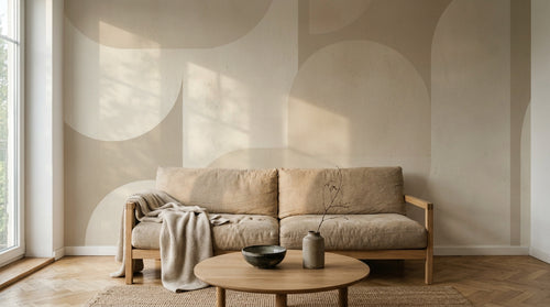 Design F0870 — Papier peint Art Abstrait Bauhaus Beige - Collection 2 — Novomur