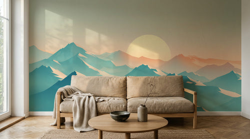 Design F0903 — Papier peint Paysage Montagne Minimaliste - Collection 1 — Novomur