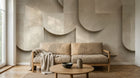 Design F1000 — Papier peint Art Abstrait Bauhaus Beige - Collection 1 — Novomur