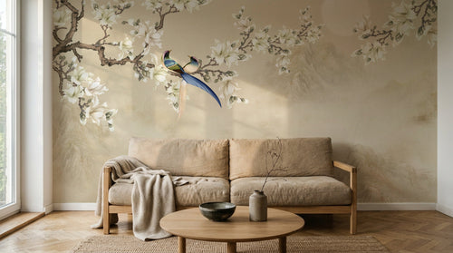 Design SD0103 — Papier peint Magnolia & Oiseaux — Novomur