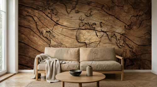 Design SD0142 — Papier peint Carte du Monde — Novomur