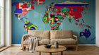 Design SD0368 — Papier peint Carte du Monde — Novomur