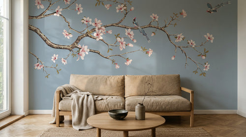 Design SD0466 — Papier peint Cerisier Rose — Novomur