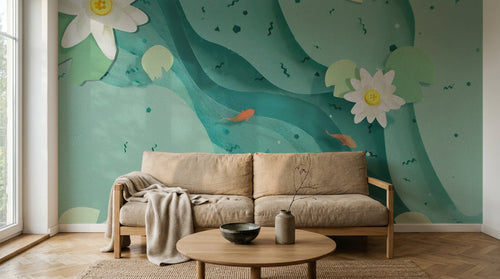 Design SK0002 — Papier peint Asie Encre Bleue — Novomur