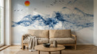 Design SK0162 — Papier peint Asie Encre Bleue — Novomur