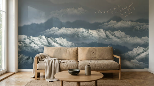 Design SK0177 — Papier peint Paysage Montagne Réaliste — Novomur