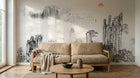 Design SK0212 — Papier peint Asie Encre Noire Pagode — Novomur