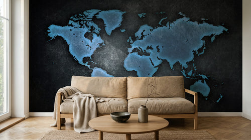 Design SK0525 — Papier peint Carte du Monde — Novomur