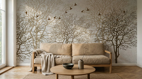 Design SK0549 — Papier peint Forêt Pins et Sapins - Collection 2 — Novomur