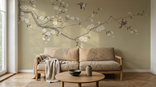 Design SK0756 — Papier peint Cerisier en Fleurs — Novomur