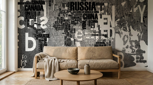 Design SK0765 — Papier peint Carte du Monde — Novomur