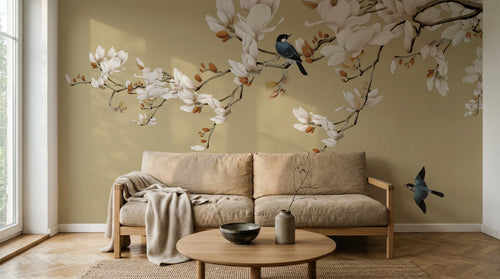 Design SK0777 — Papier peint Cerisier Blanc et Prunier — Novomur