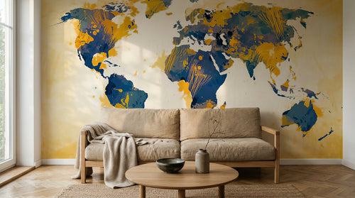 Design SK0872 — Papier peint Carte du Monde — Novomur