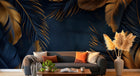 Design A0017 — Papier peint Palmier Tropical Doré Luxe - Collection 2 — Novomur