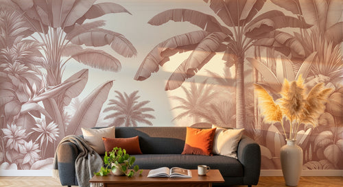 Design A0031 — Papier peint Jungle Tropicale Dense Aquarelle — Novomur