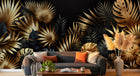Design A0060 — Papier peint Palmier Tropical Doré Luxe - Collection 2 — Novomur