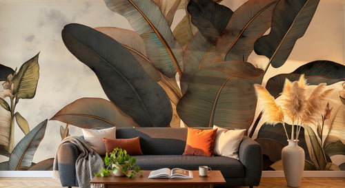 Design A0061 — Papier peint Palmier Tropical Vert - Collection 1 — Novomur