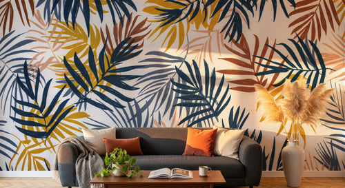 Design A0064 — Papier peint Palmier Tropical Vert - Collection 4 — Novomur